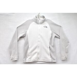 The North Face Denali Jacket Women's Small White Fleece Polartec Full Zip Mock